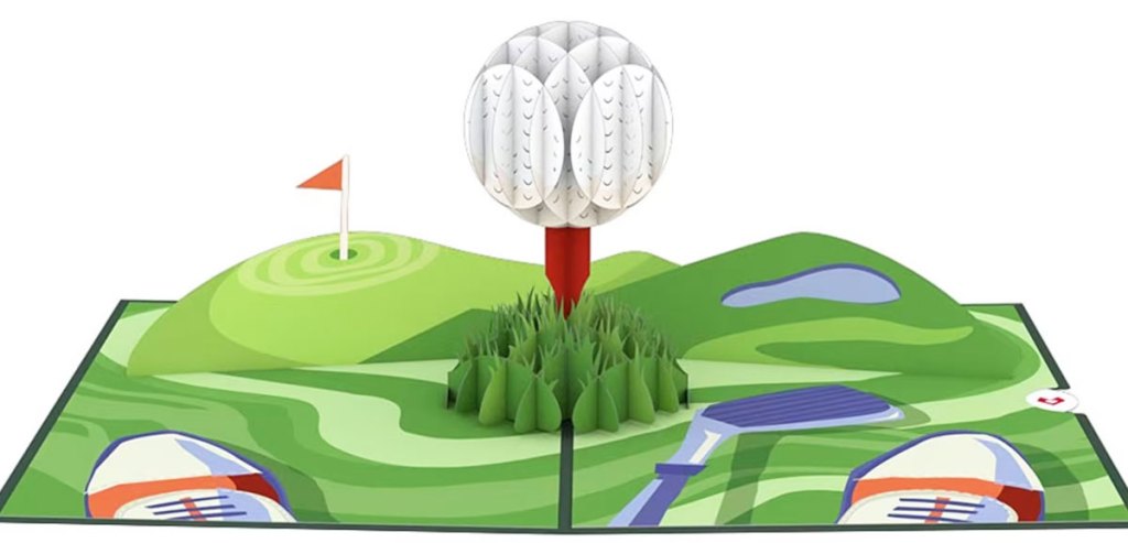 golf themed pop up card