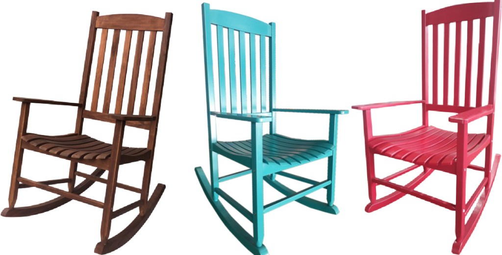 Mainstays Outdoor Wood Porch Rocking Chair with Weather Resistant Finish