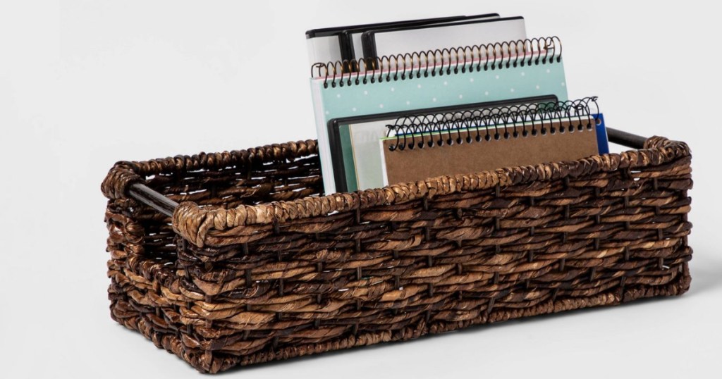 Media Basket with notebooks