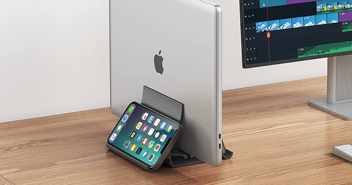 laptop stand with phone