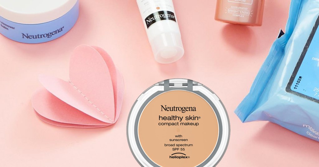 neutrogena products on pink background