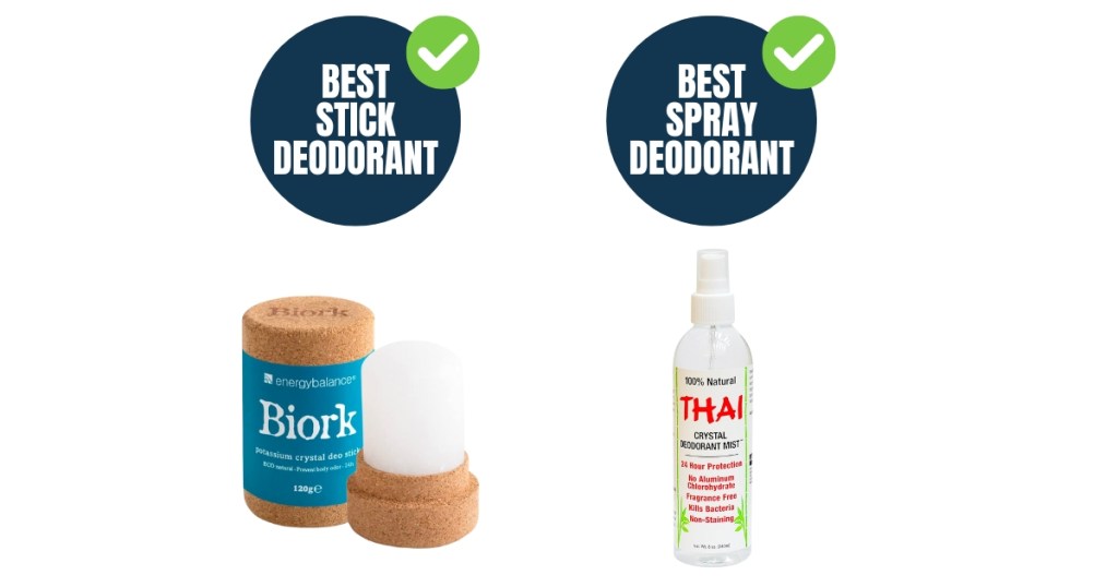 Graphic of best stick and spray deodorants