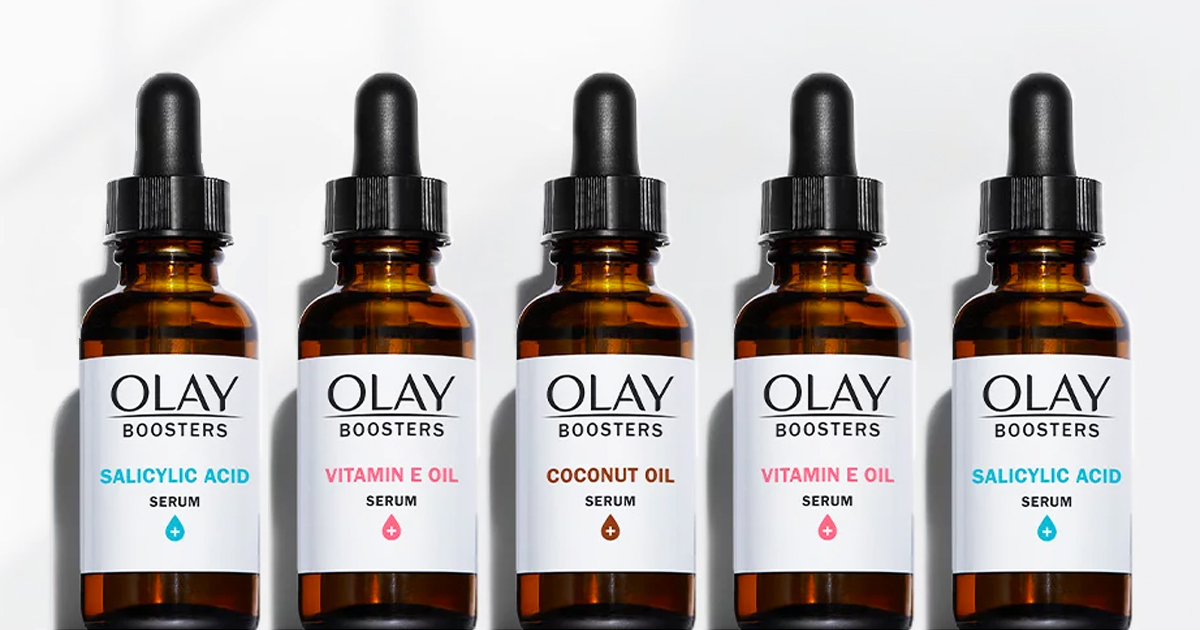 multiple bottles of olay booster serums