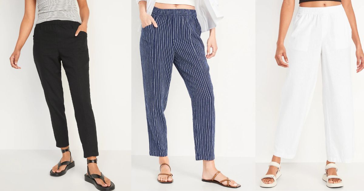 Old Navy Women's Linen Blend Pants Only 