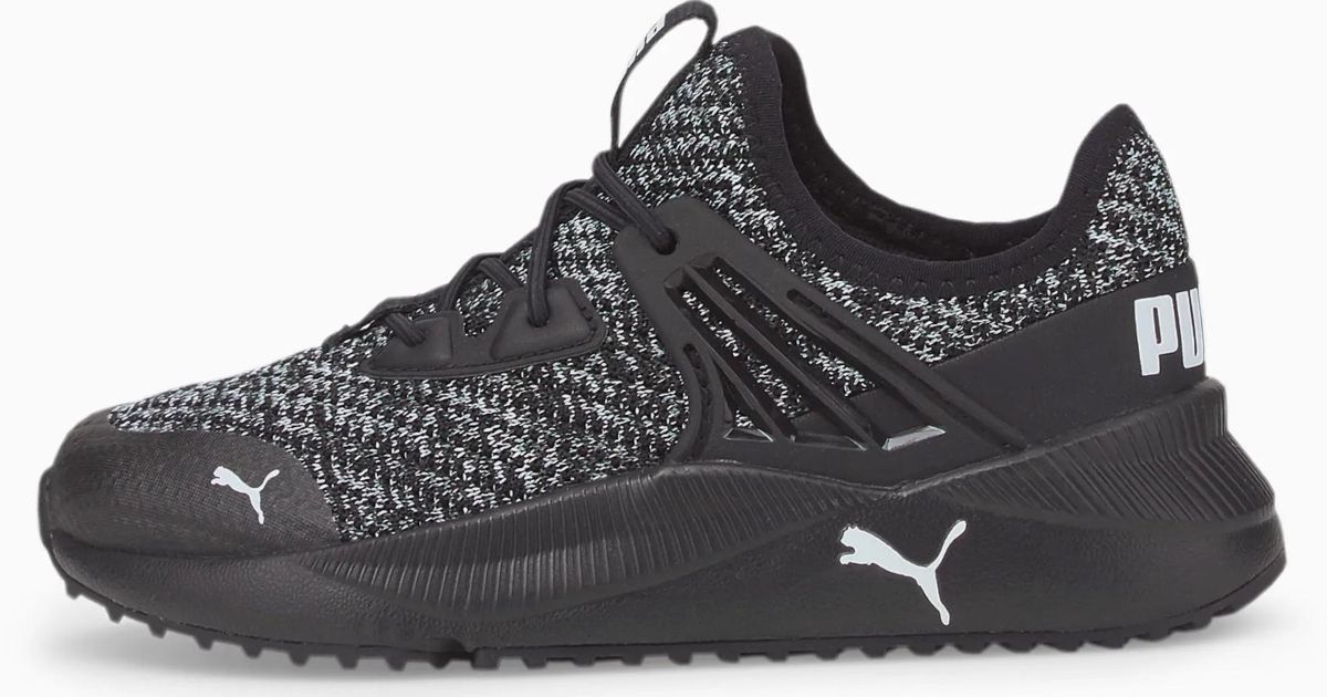 black puma slip on sneakers