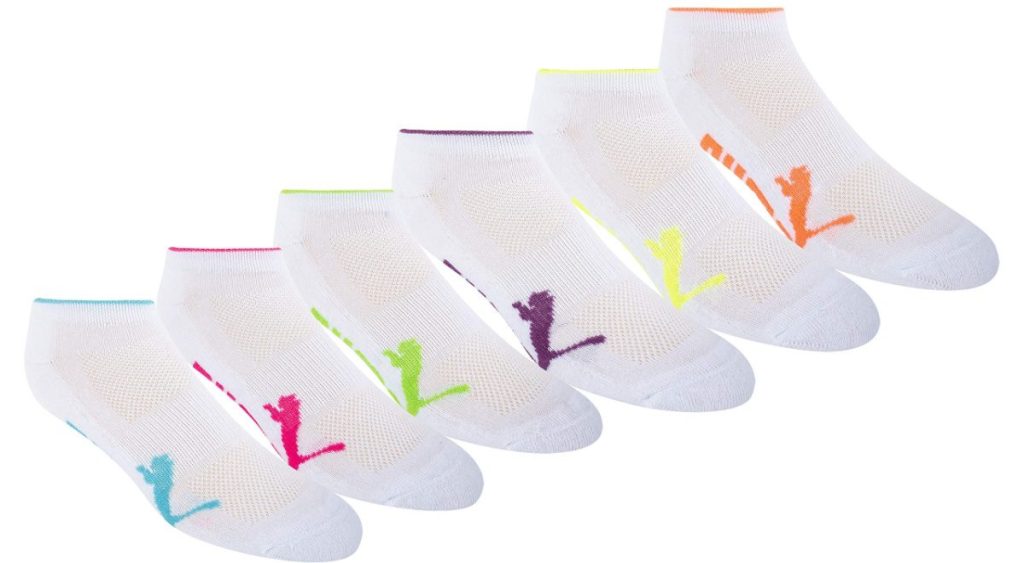 six white women's socks