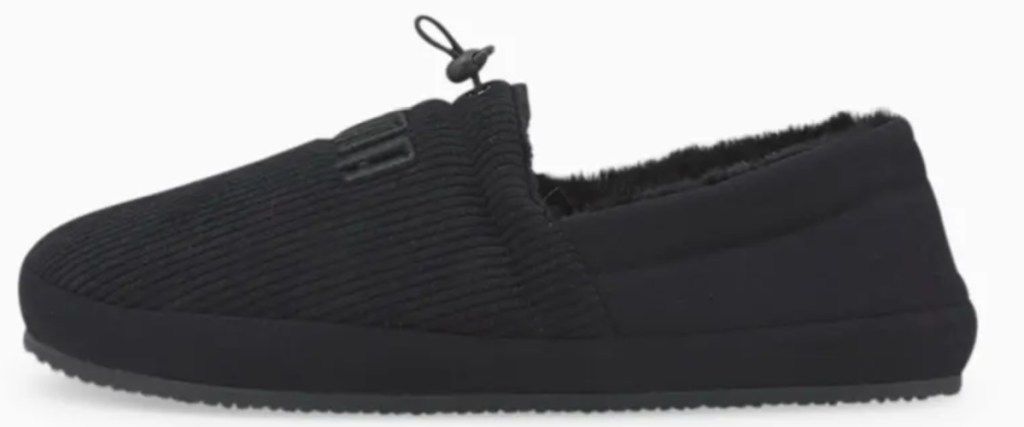 black courduroy slippers