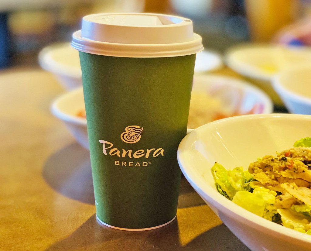green panera coffee cup