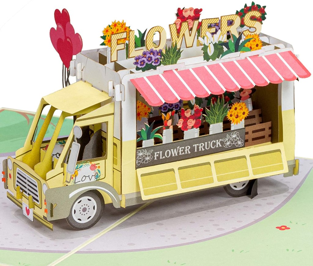 Paper Love 3D Pop Up Card, Flower Truck