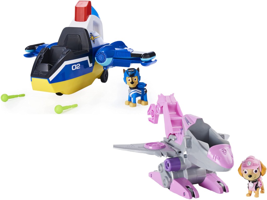 Paw Patrol Jet to The Rescue Deluxe Transforming Spiral Rescue Jet and Paw Patrol Dino Rescue Skye’s Deluxe Rev Up Vehicle