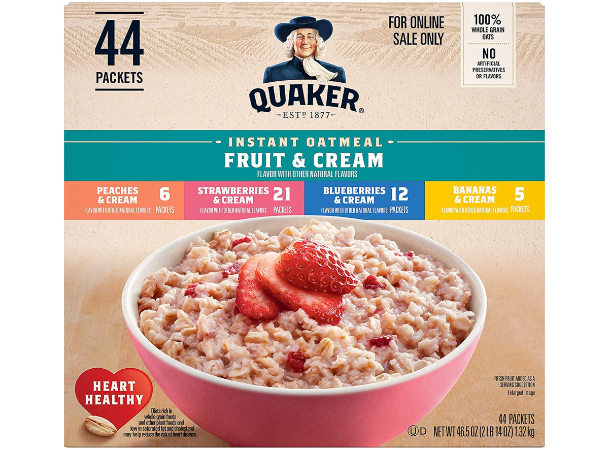 Large box of Quaker oatmeal