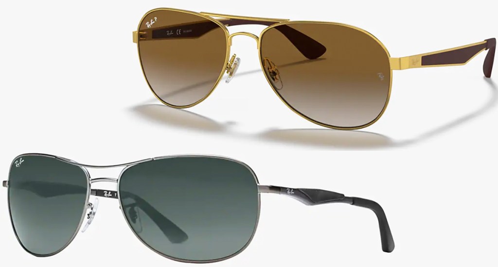 two pairs of ray-ban sunglasses