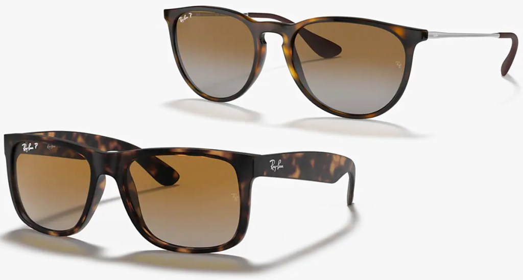 two pairs of ray-ban sunglasses