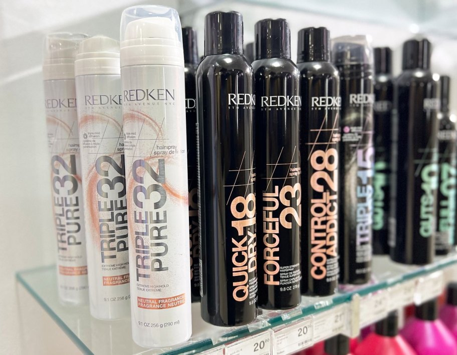 redken hair sprays on shelf