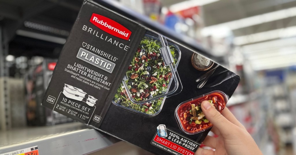 Rubbermaid Brilliance Set on sore shelf