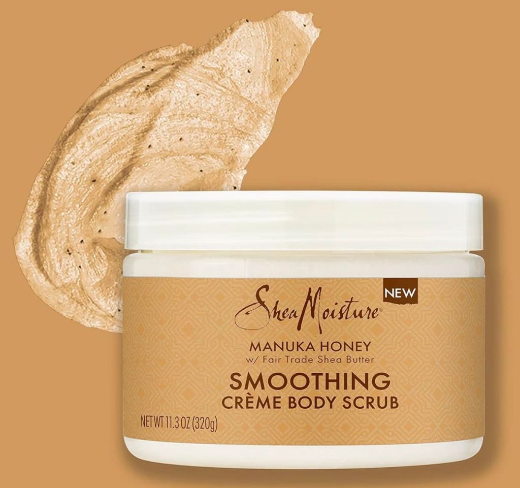 SheaMoisture Smoothing Body Scrub w: Manuka Honey stock image