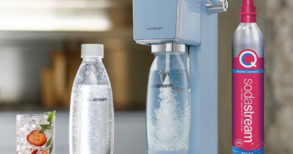 light blue sparkling water maker