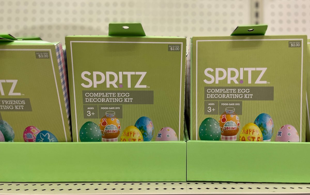 Easter Egg decorating kits on store shelf