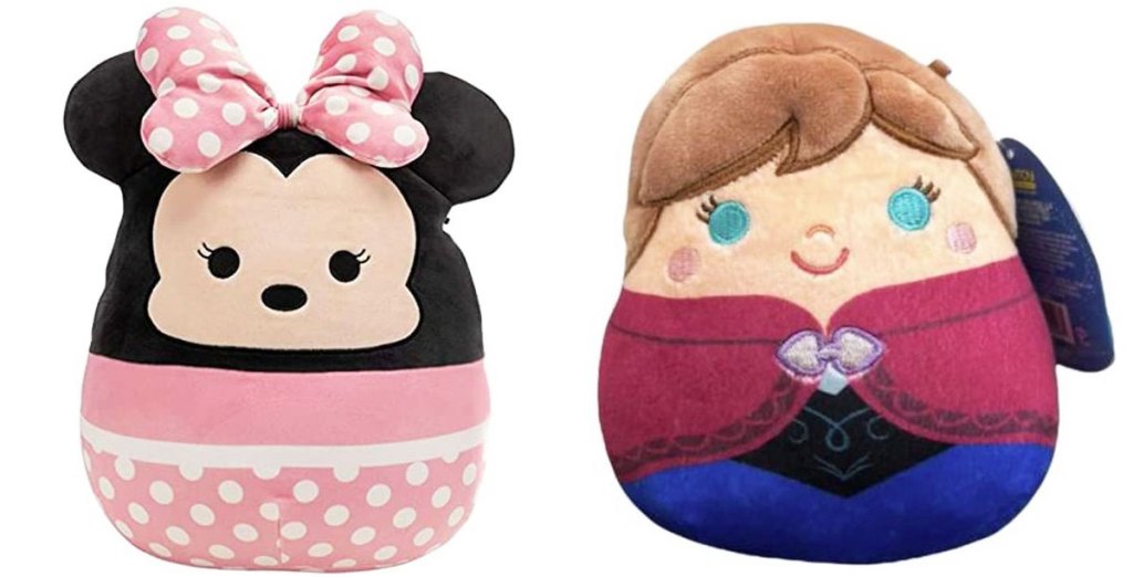 minnie mouse and frozen's anna squishmallows