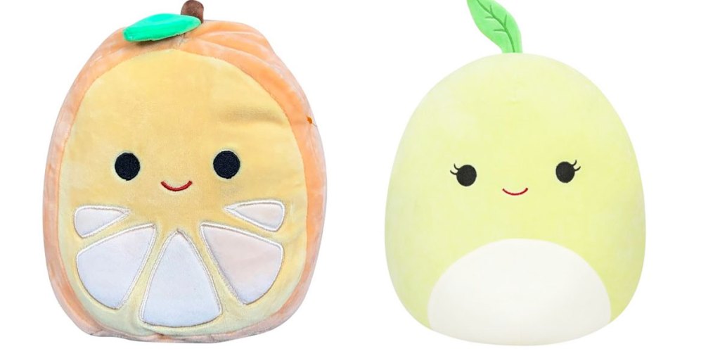 squishmallows in orange and green apple