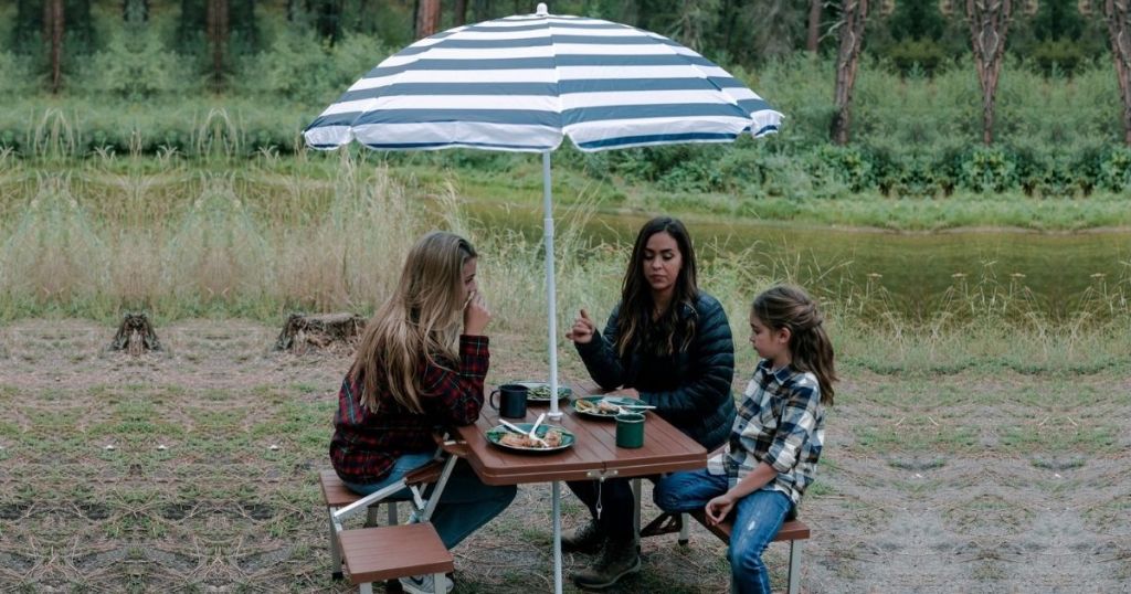 Stansport Folding Picnic Table with Umbrella