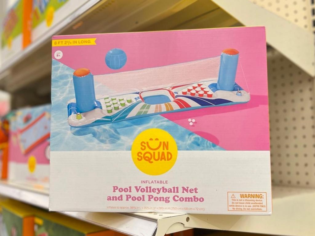 Sun Squad Inflatable 2-in-1 Volleyball and Pool Pong Combo