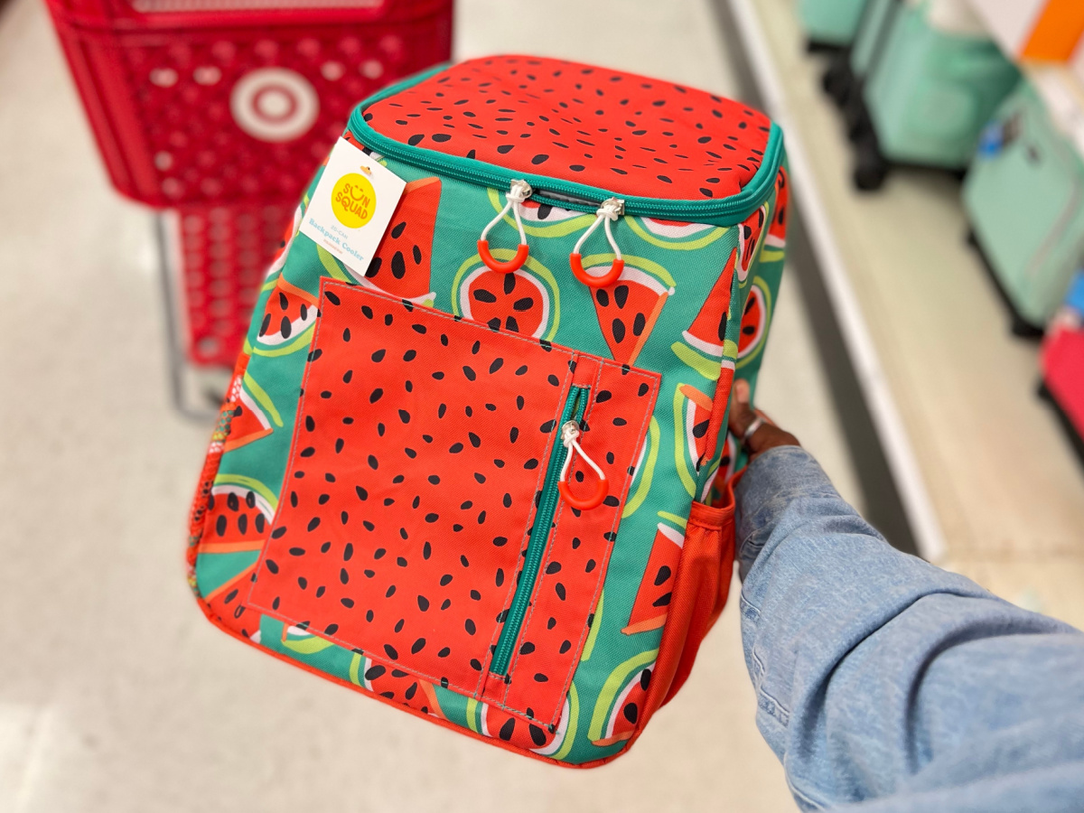 Sun Squad 7.5qt Backpack Cooler - Watermelon