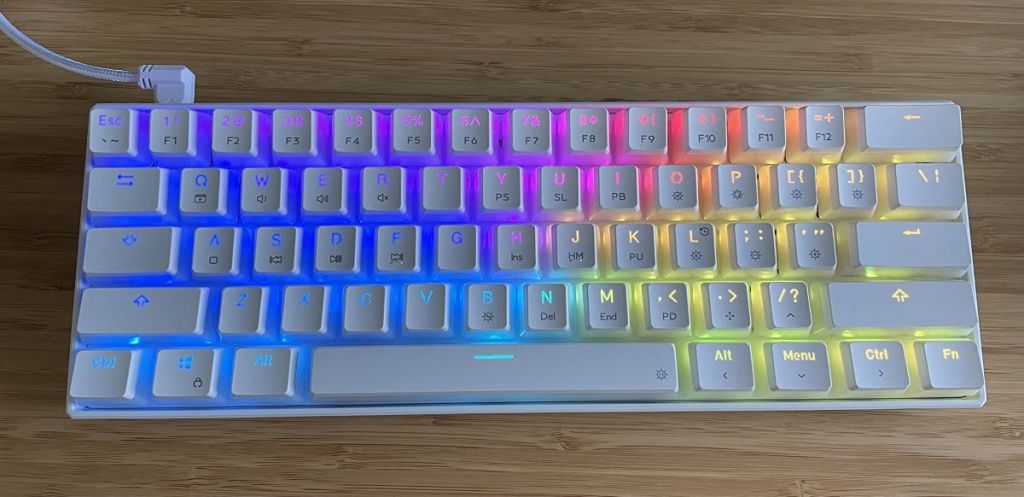 gaming keyboard with rainbow lights