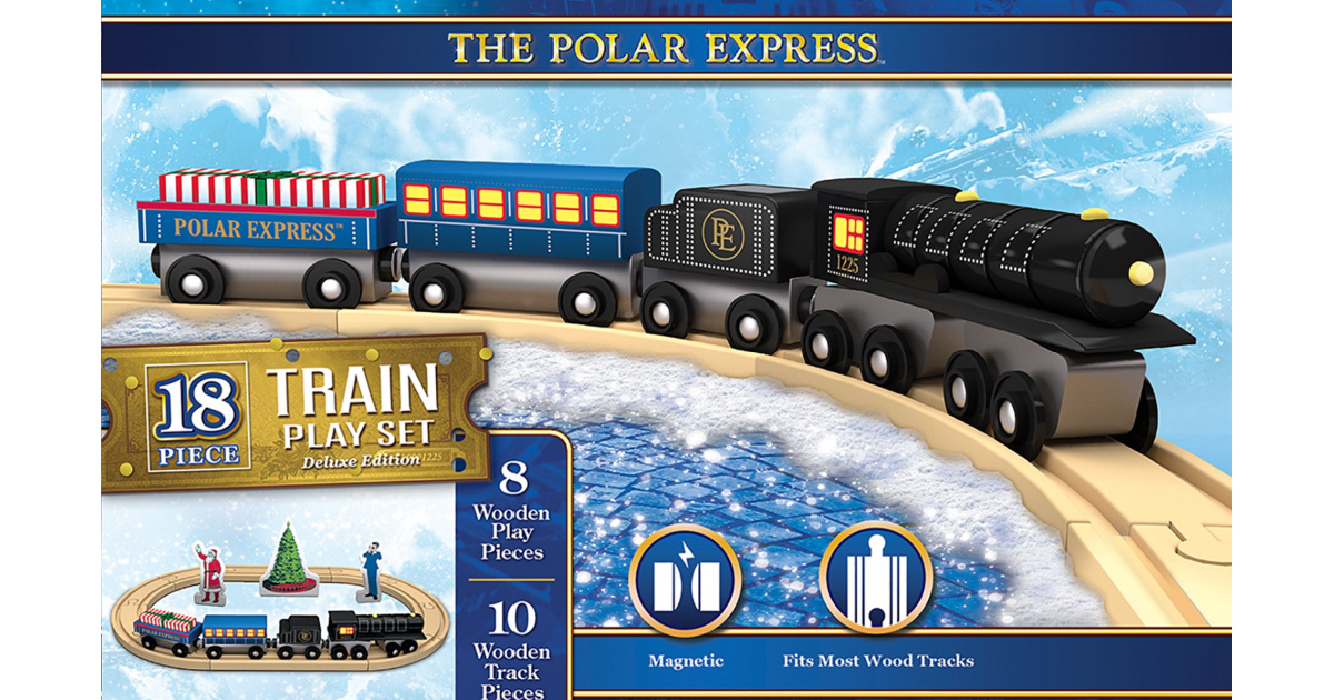 polar express train set in packaging