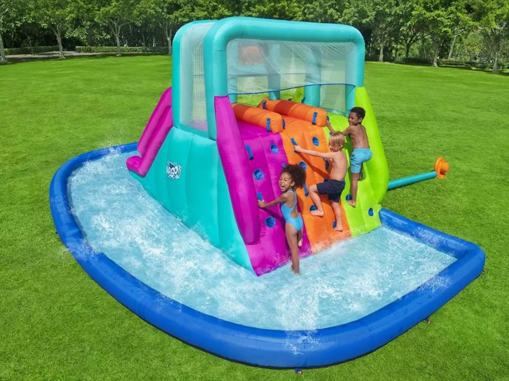 Kids Inflatable Backyard Water Park w/ 3 Slides & Pool Just 329.98 at