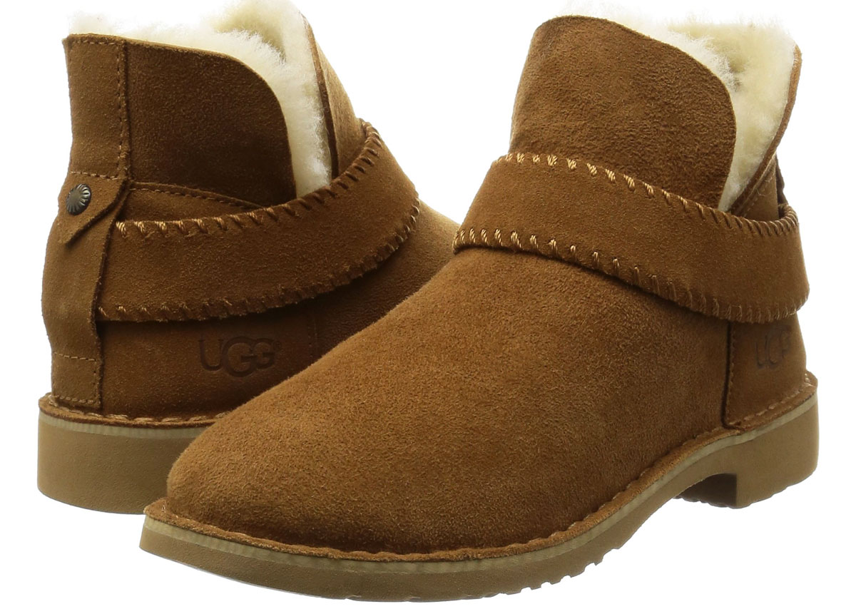 pair of short brown ugg boots