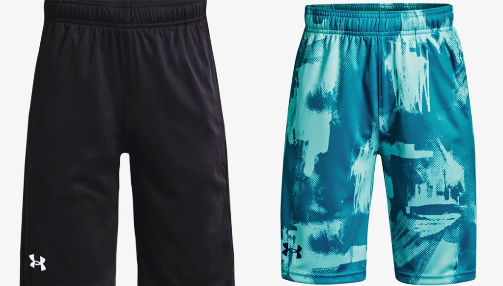 two pairs of under armour boys shorts