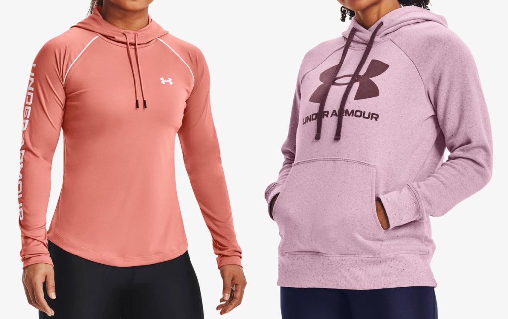 pink and purple under armour hoodies