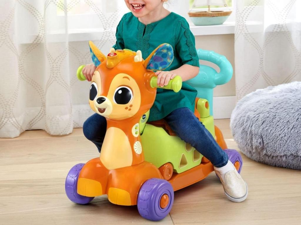 VTech 4-in-1 Grow-with-Me Fawn Ride-On Scooter