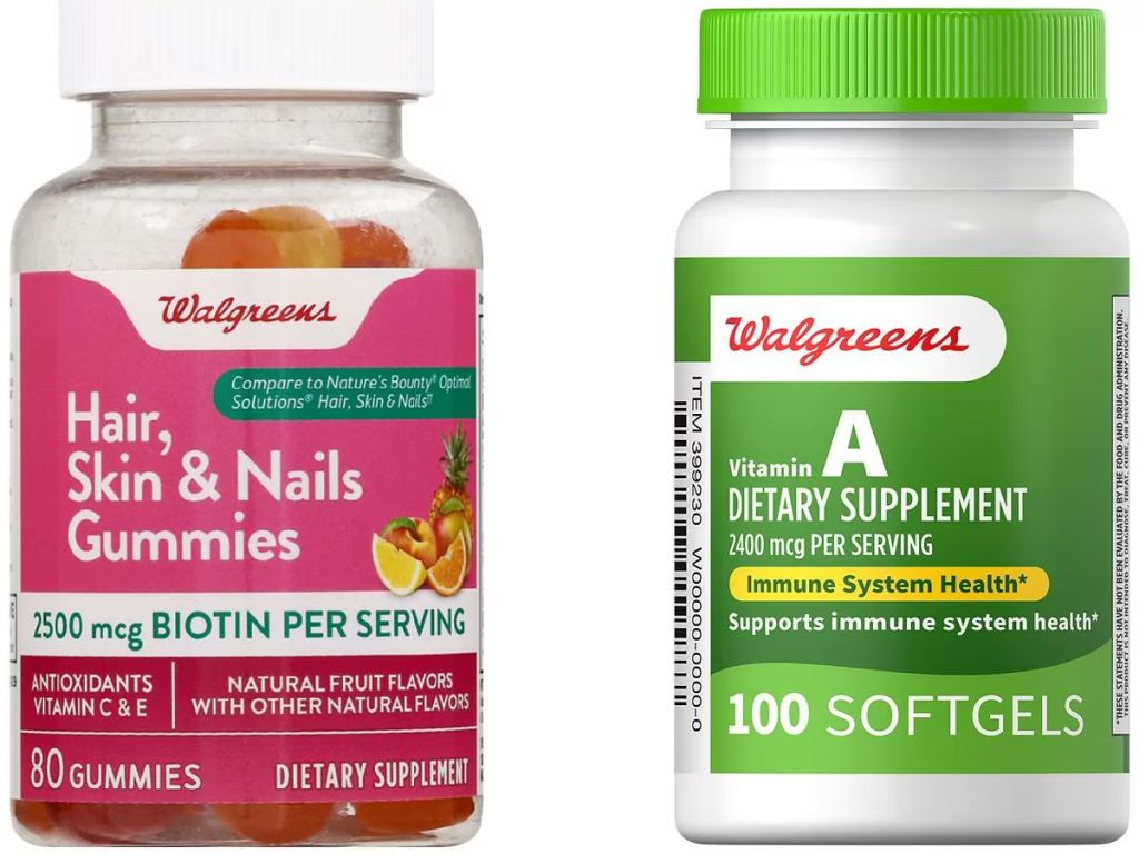 Two bottles of Walgreens Vitamins