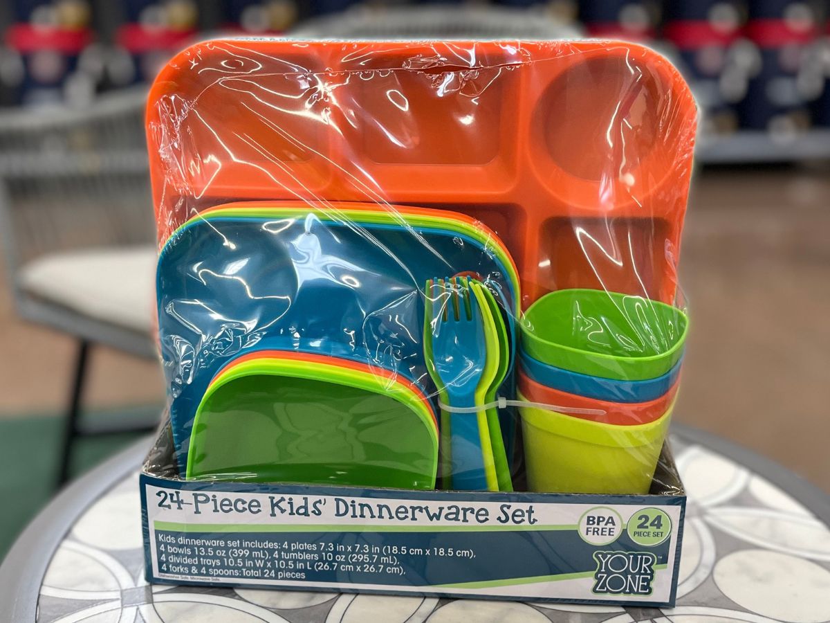 Kids Dinnerware 24-Piece Sets Only $5 at Walmart | Includes Cups, Plates, Bowls & More