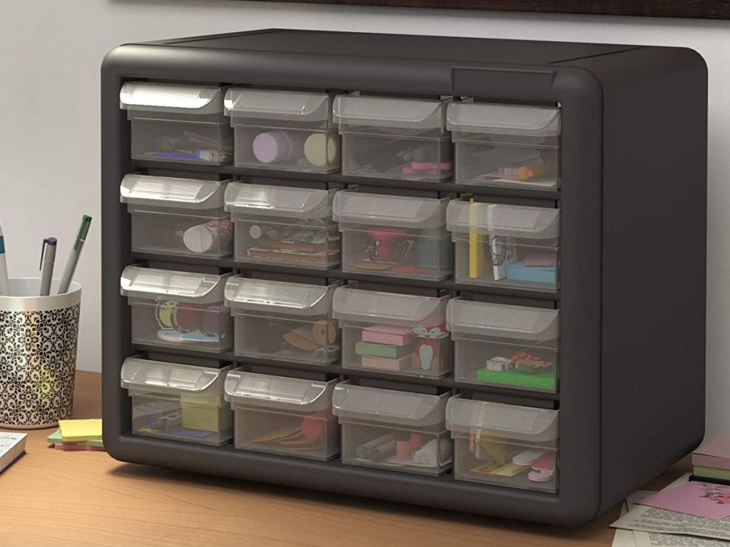 16-drawer desktop storage unit