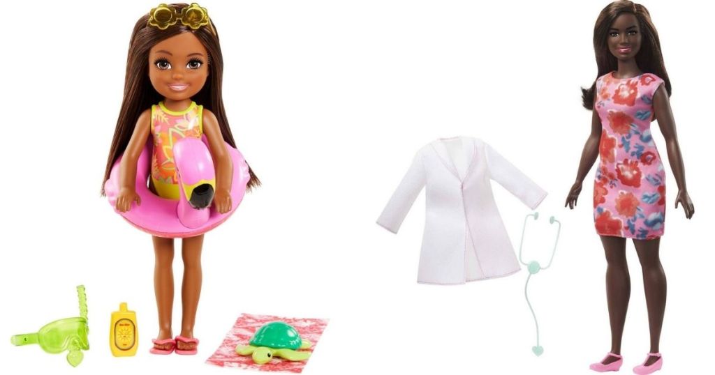 Barbie beach doll and accessories and Doctor Barbie Set