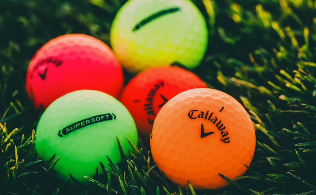 5 neon golf balls