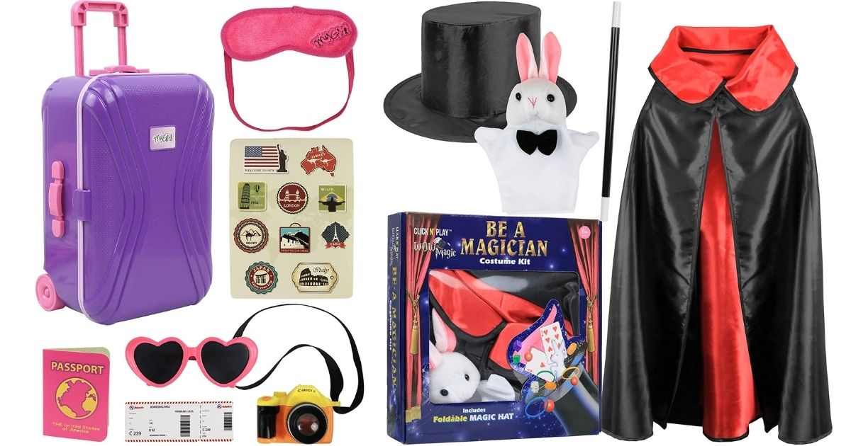 kids doll luggage set and magician set