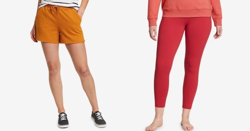 girl wearing orange shorts and red leggings