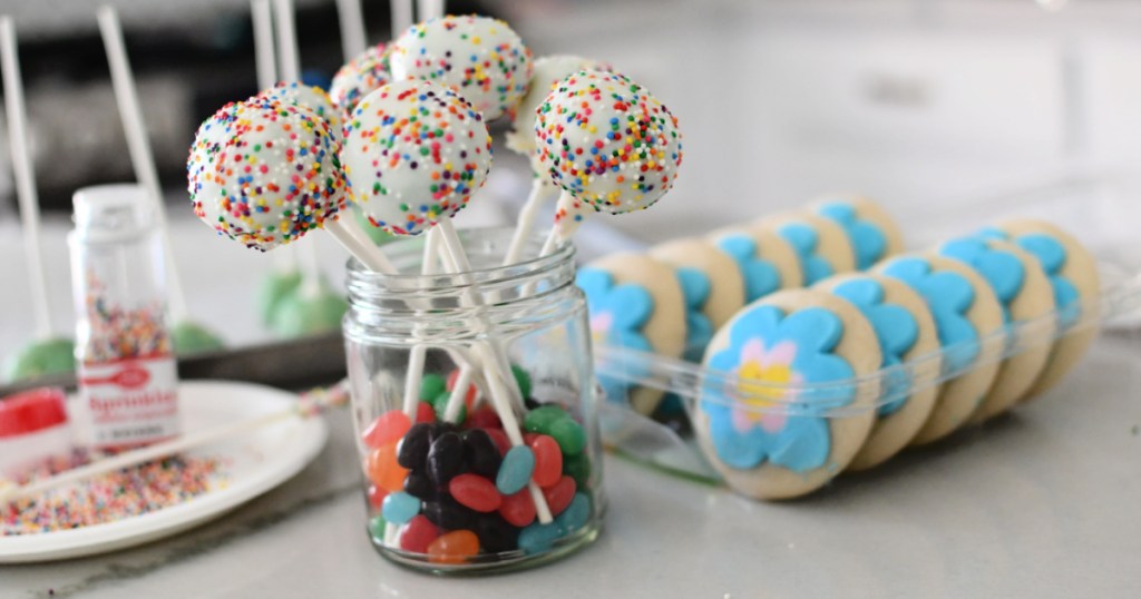 group of no-bake cake pops from sugar cookies