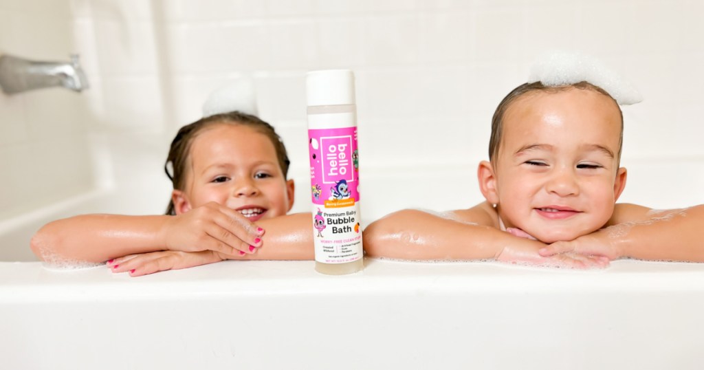 two kids in bathtub