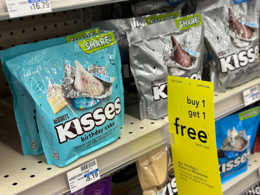 hersheys kisses on shelf in cvs