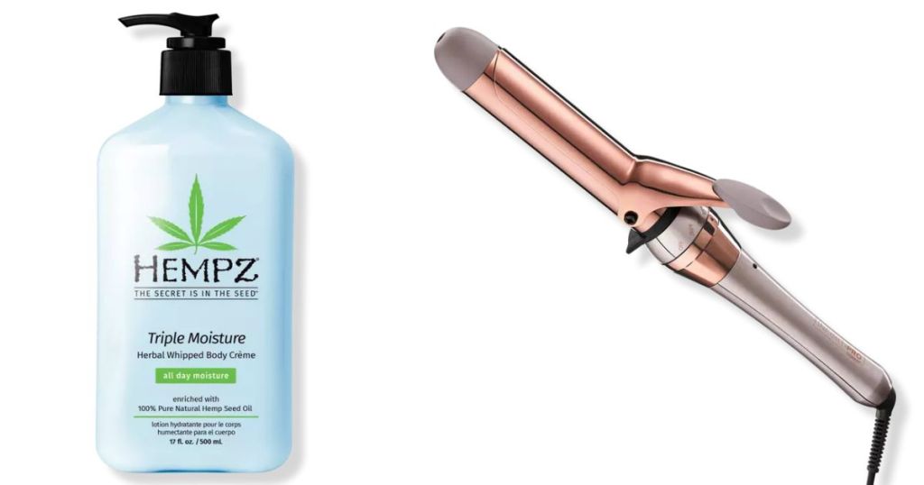 Hempz lotion and Conair curling iron