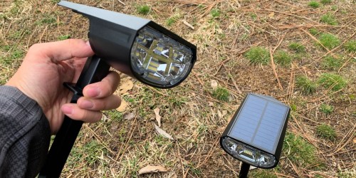 Solar Outdoor Spot Lights Only $8.75 Each on Amazon (Regularly $30) | Weatherproof w/ 3-Lighting Modes