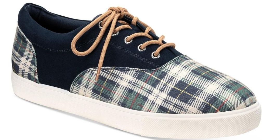 plaid mens lace up sneakers