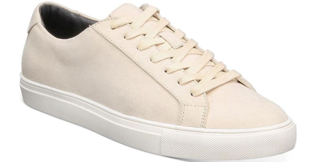 beige mens lace up sneakers