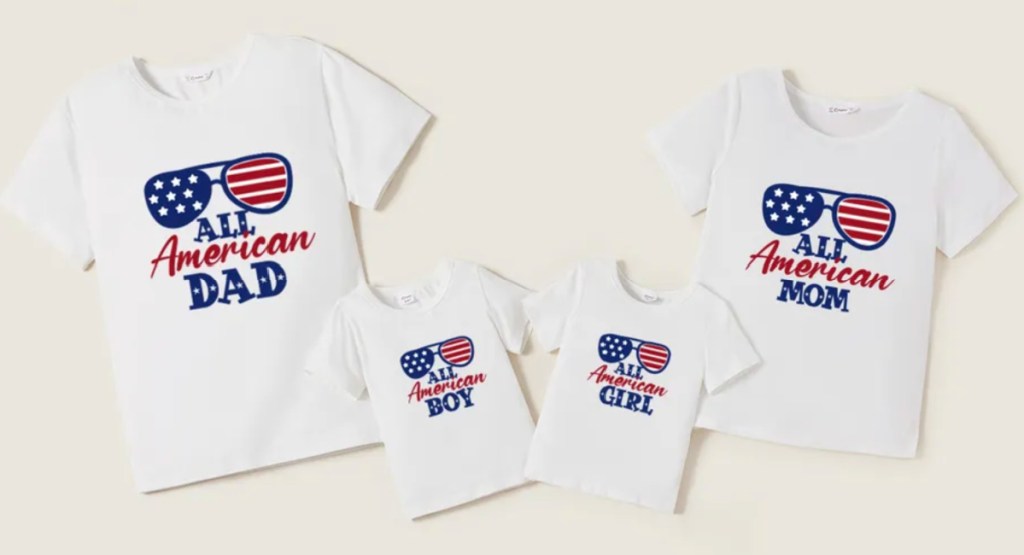 fourth of july matching family tees