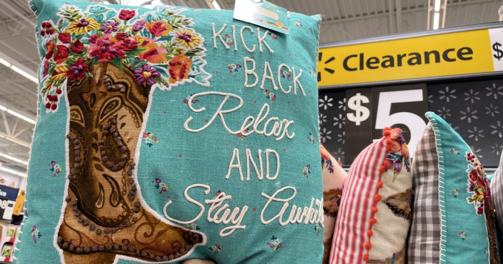 pioneer woman throw pillos on clearance at walmart
